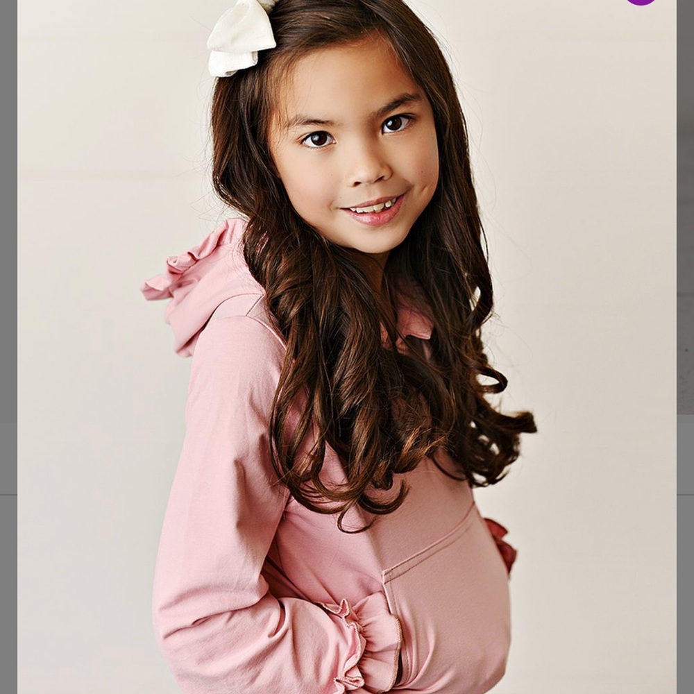 Dusty Pink hoodie and ruffle hem pants